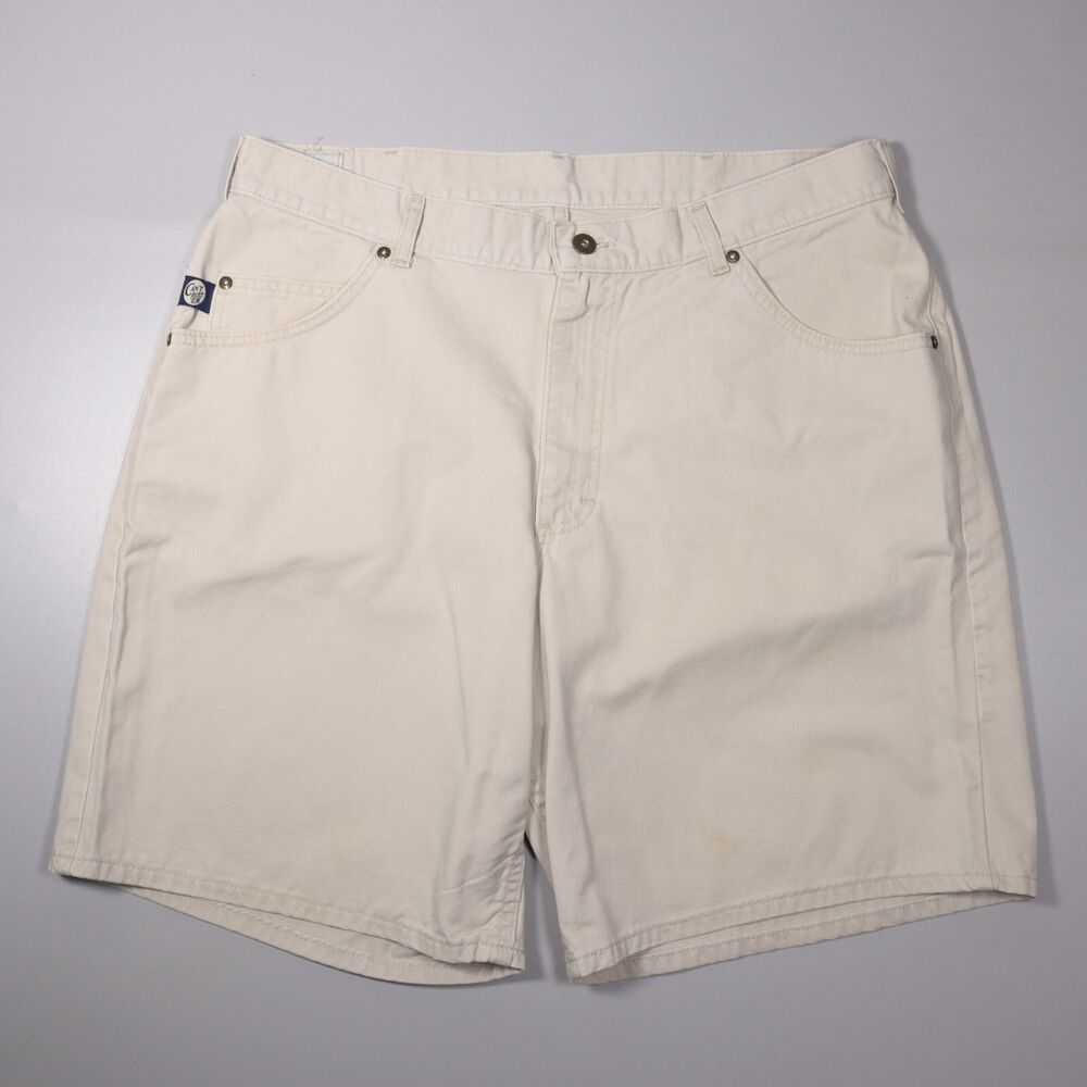 VTG Lee Dungaree Shorts Bone Beige Union Made in USA Men’s Size 36 x 9.5